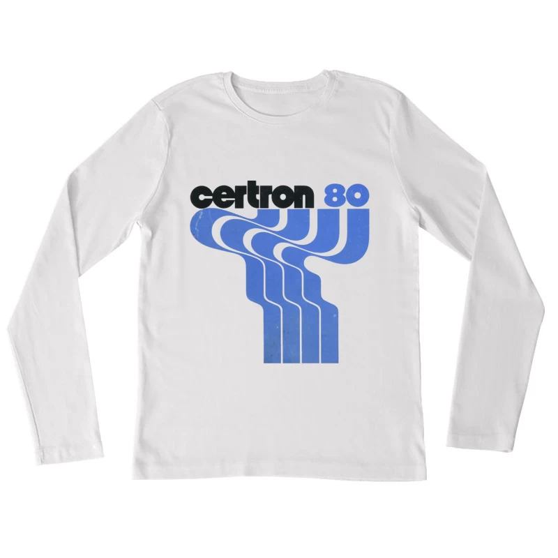 Vintage Certron 80 Blue Wave Logo Design Female Long Sleeve T-Shirt