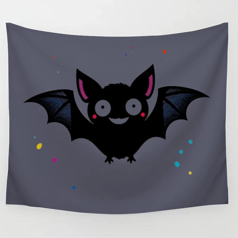 Cute Cartoon Bat Tapestry