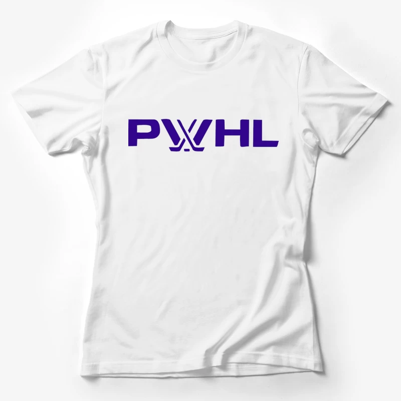 PWHL (Premier Women's Hockey League) Logo in Purple Female T-Shirt