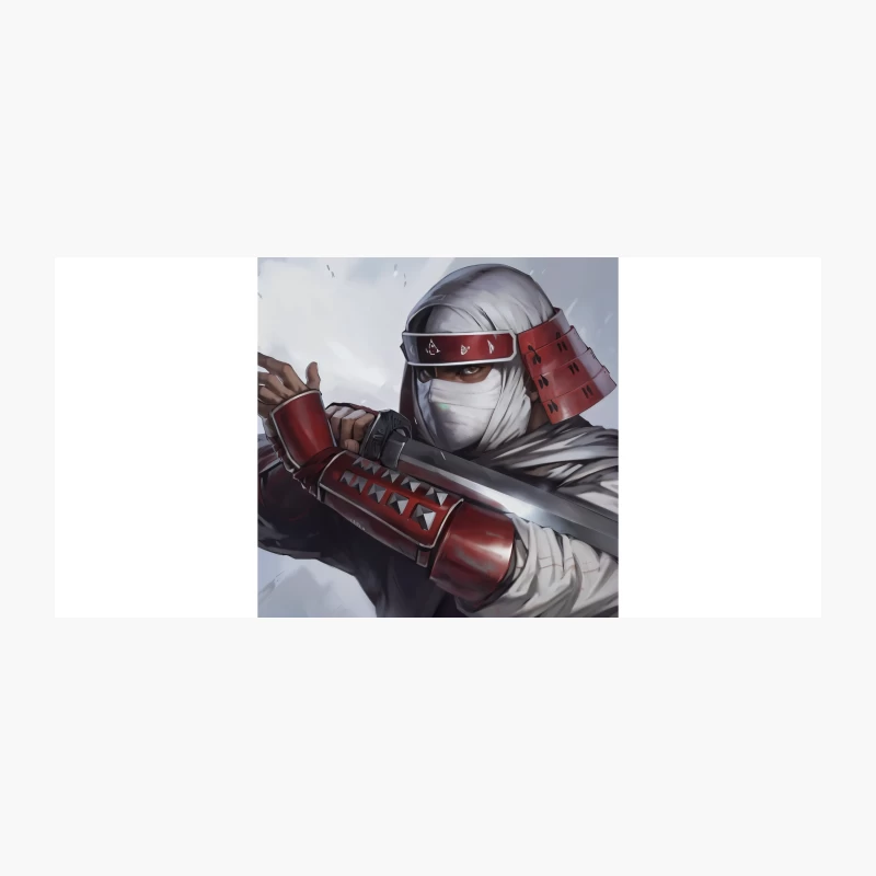 Masked Ninja Warrior with Red Armor and Sword Coffee Mug