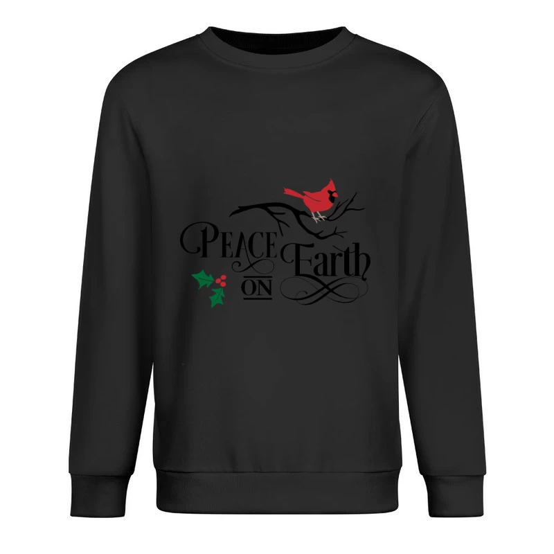 Paix sur Terre avec Cardinal et Houx Homme Sweat-shirt à enfiler