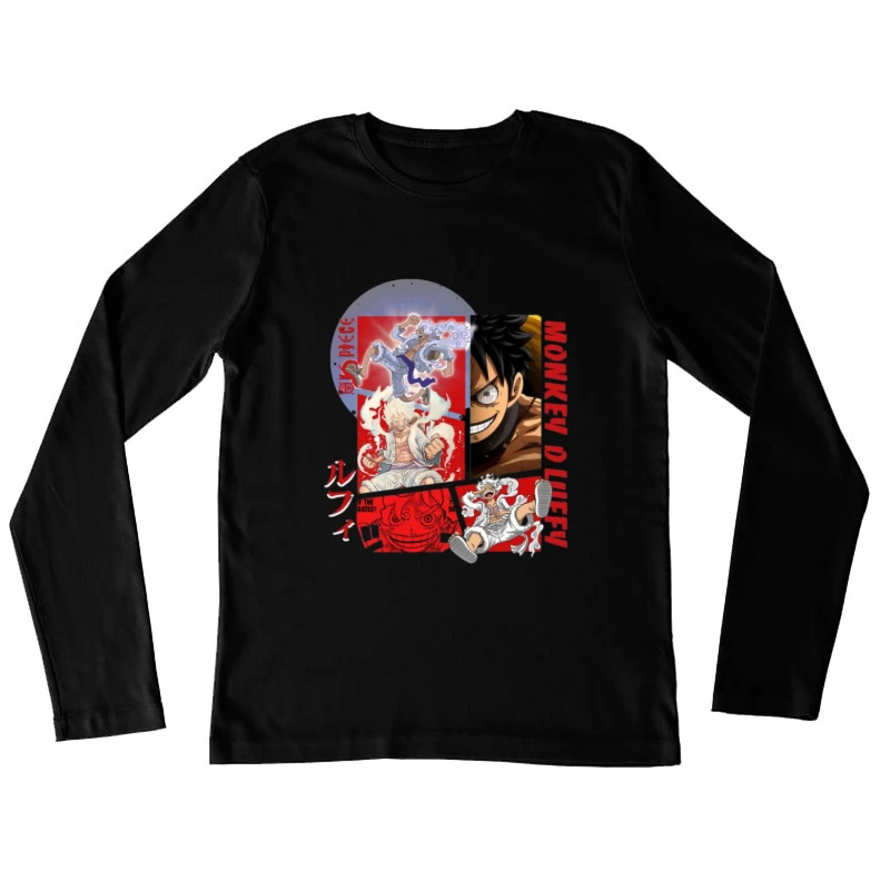 Luffy Illustration aus One Piece Damen Langarm T-Shirt