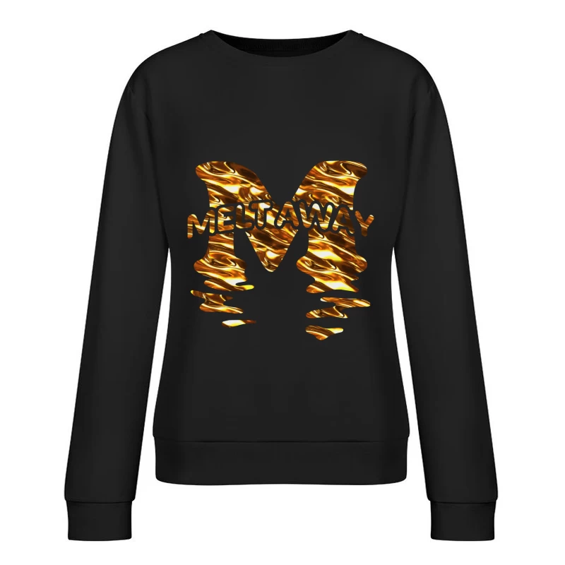 Schmelzeffekt Gold Schrift Damen Pullover Sweatshirt