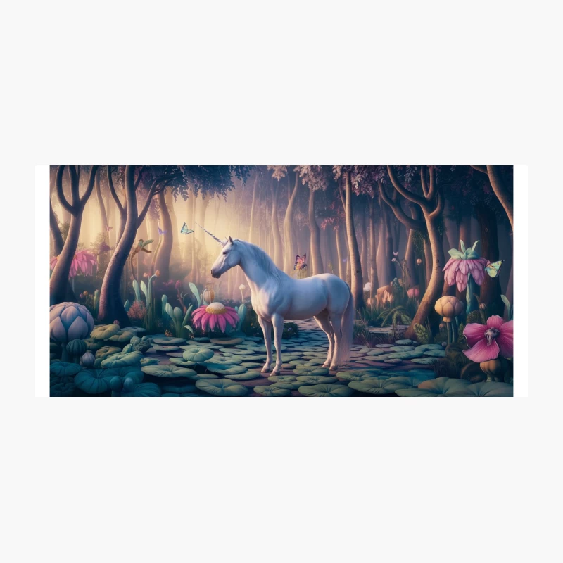 Magical Unicorn in Enchanted Fantasy Forest Coffee Mug