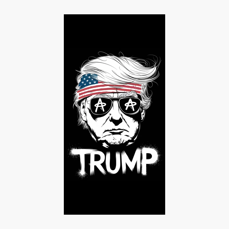 Black and White Political Illustration with American Flag and Anarchy Symbols iPhone Case