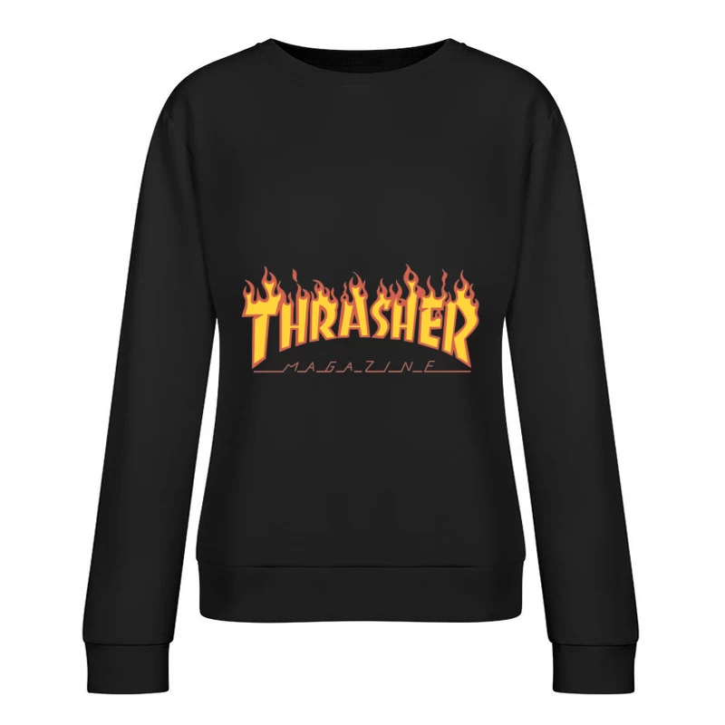 Design du Logo Flamboyant de Thrasher Magazine Femme Sweat-shirt à enfiler
