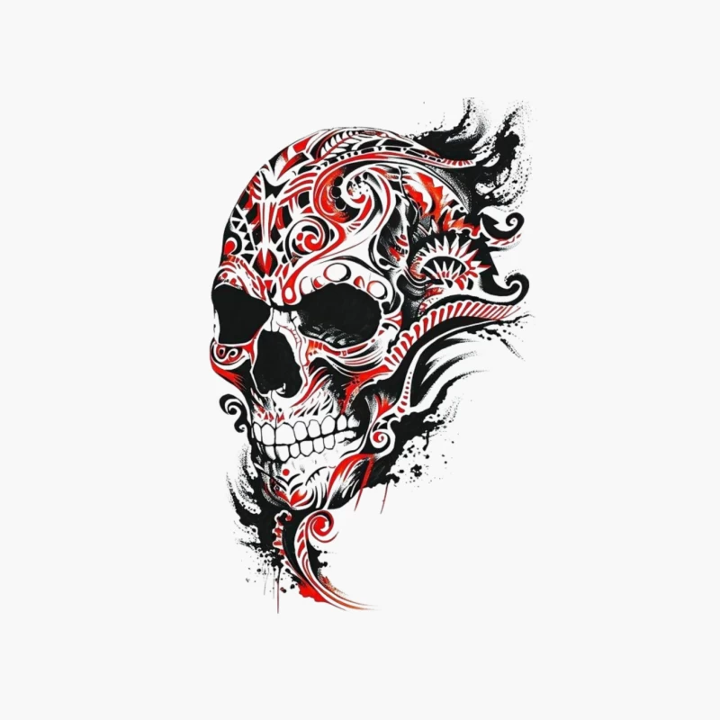 Abstract Decorative Skull Art Cotton Tote Bag