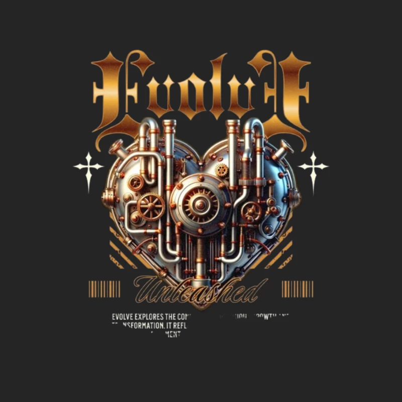 Steampunk Mechanical Heart with Gold Typography Design Female Pullover Sweatshirt