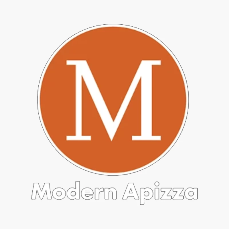 Modern Minimalist Orange Circle M Logo for Apizza Restaurant Cotton Tote Bag