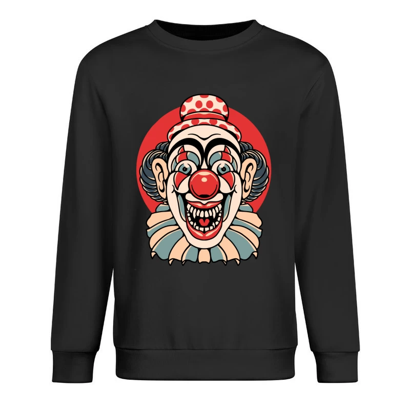 Vintage Clown Illustration Male Pullover Sweatshirt