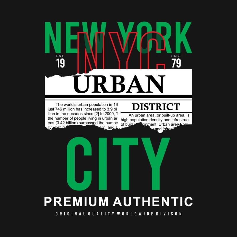 New York Urban Design in Grün und Rot Herren Langarm T-Shirt