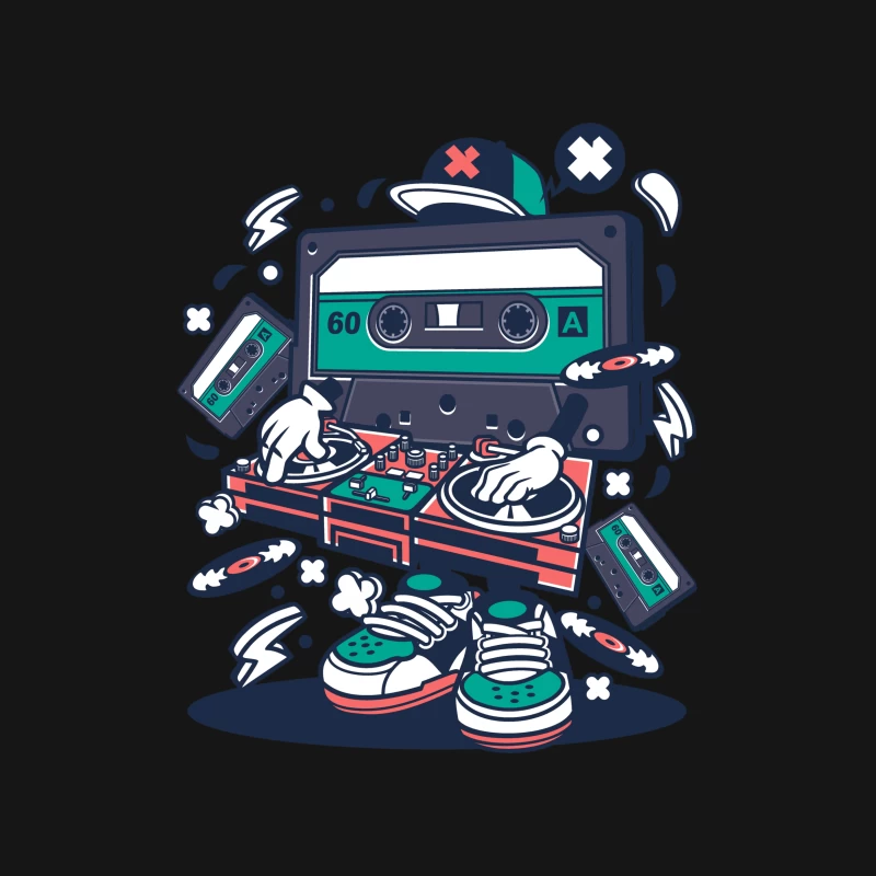 Cassette DJ avec platines Femme T-Shirt