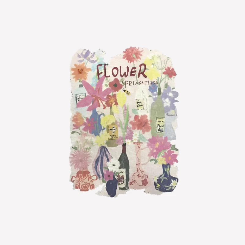 Fleurs de printemps dans des bouteilles de vin Homme T-Shirt