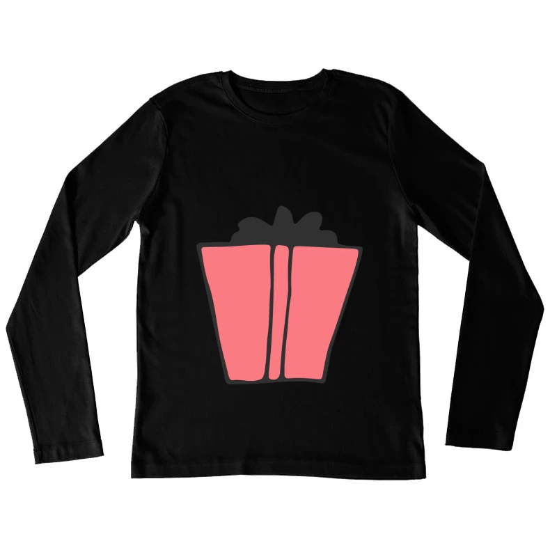 Cadeau rose avec ruban noir Femme Manches Longues T-Shirt