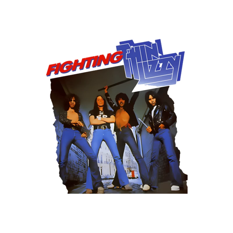 Thin Lizzy "Fighting" Album Cover Promotional Photo from 1970s Pin