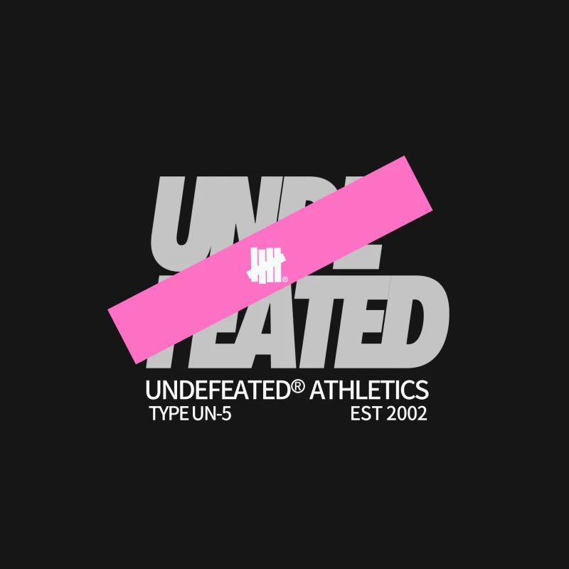 Undefeated Athletics Logo Design mit pinkem Balken Herren Langarm T-Shirt
