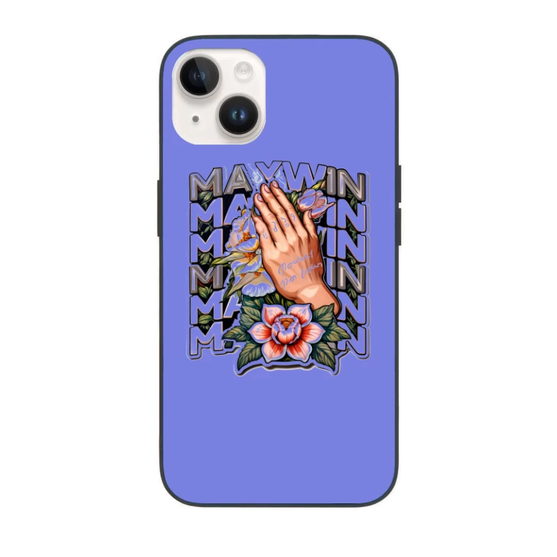 Praying Hands with Floral Design iPhone Case