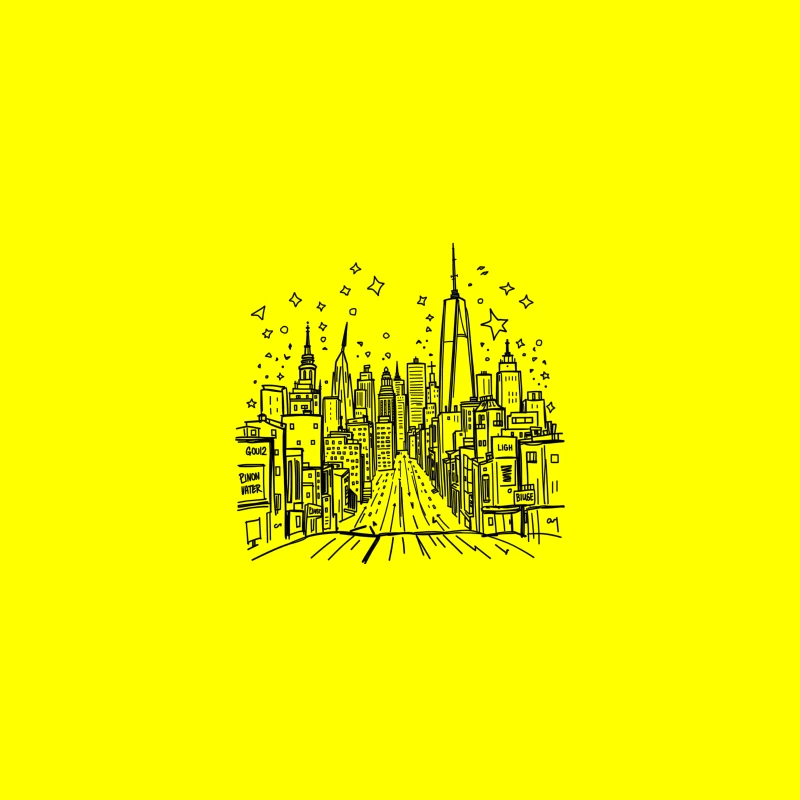 Urban Night Skyline Illustration Coffee Mug