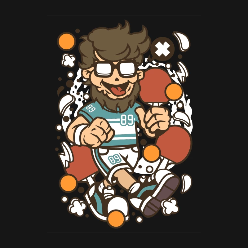Joueur de ping-pong stylisé avec énergie dynamique Femme T-Shirt