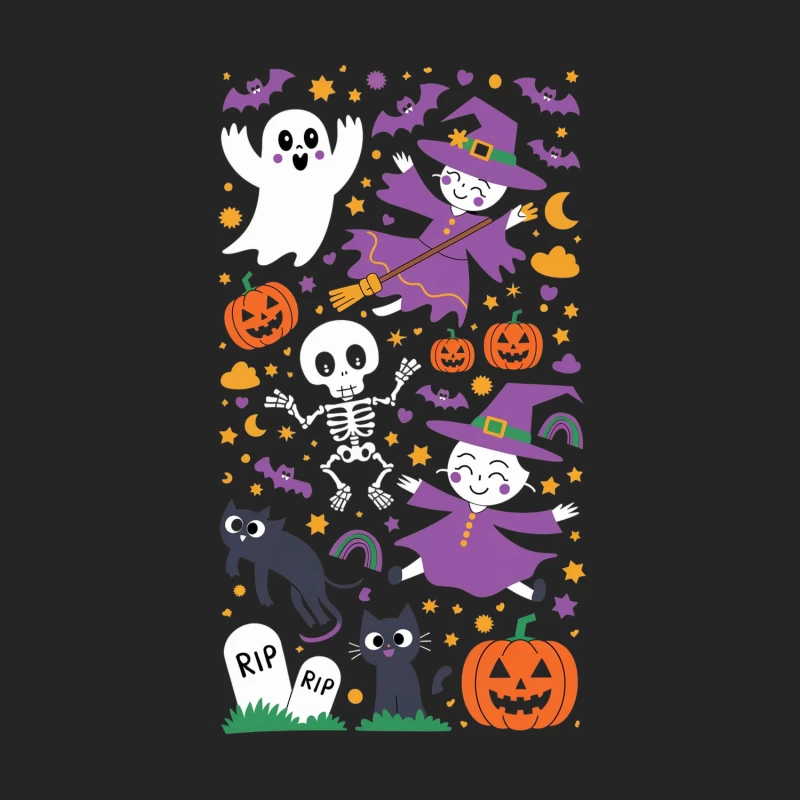 Cute Cartoon Halloween Spooky Scene Female Pullover Sweatshirt