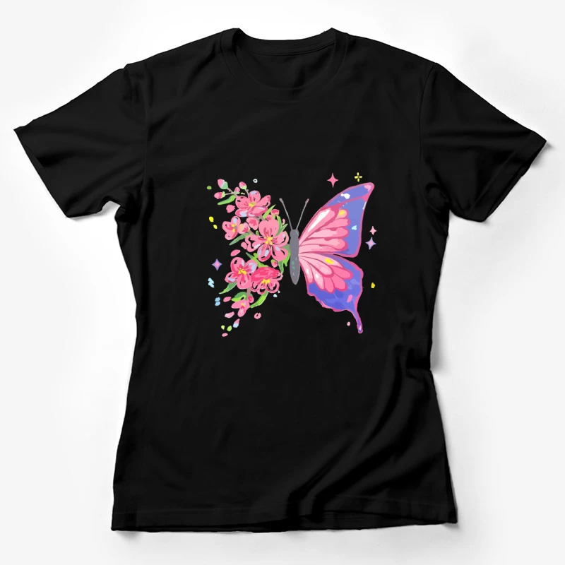 Schmetterling mit Blüten Damen T-Shirt