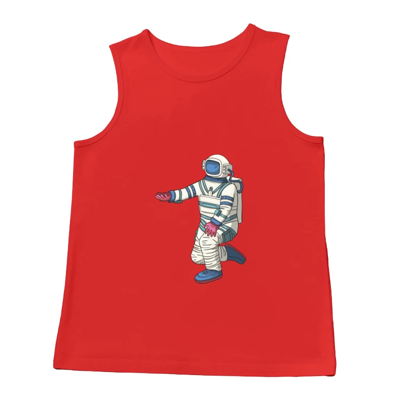 Astronaut im Weltraumanzug kniet Herren Tanktops