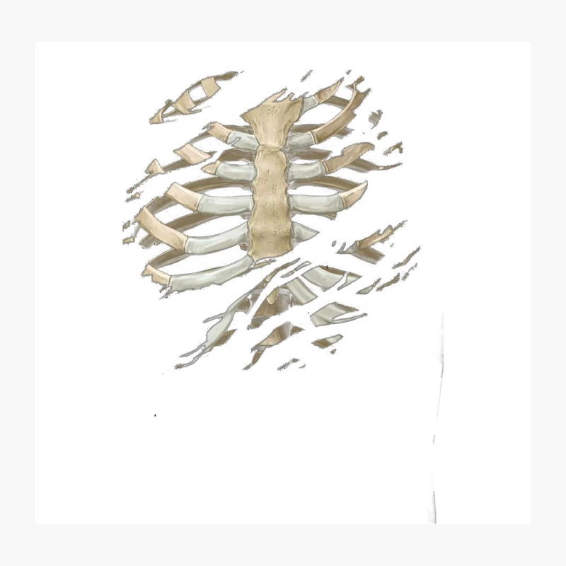 Torn Rib Cage Throw Pillow