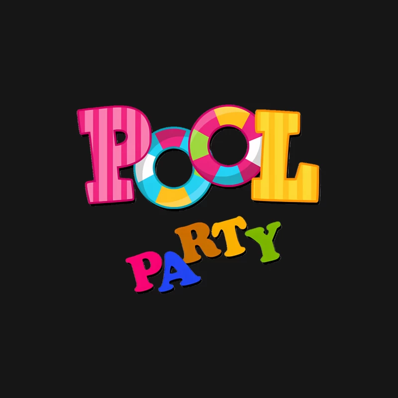Vibrant Pool Party Summer Celebration Text Male Long Sleeve T-Shirt