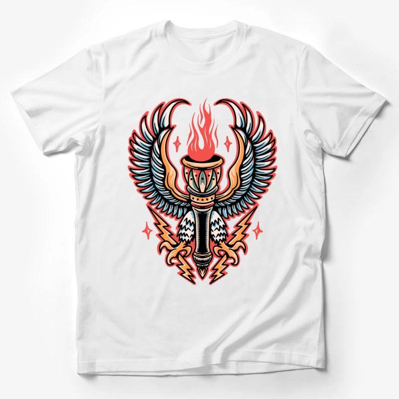 Mythical Winged Torch Artwork Male T-Shirt