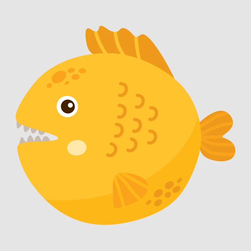 Poisson jaune mignon avec dents pointues Homme Sweat à capuche
