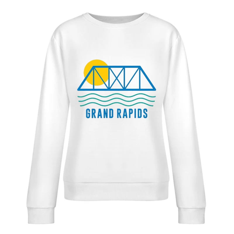 Grand Rapids City Logo with Bridge and Water Design Female Pullover Sweatshirt