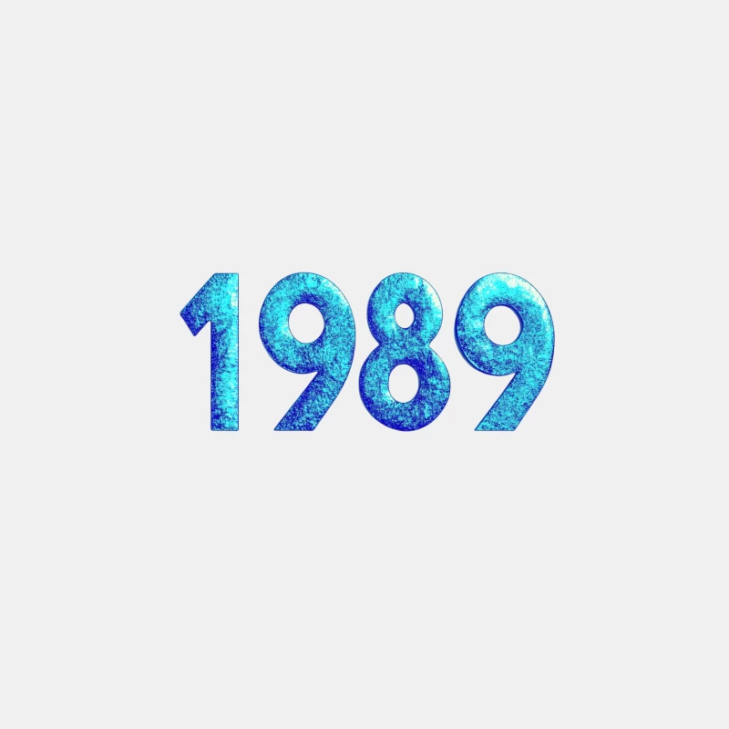 Blue Textured Digital Typography of Year 1989 Male Tank Top