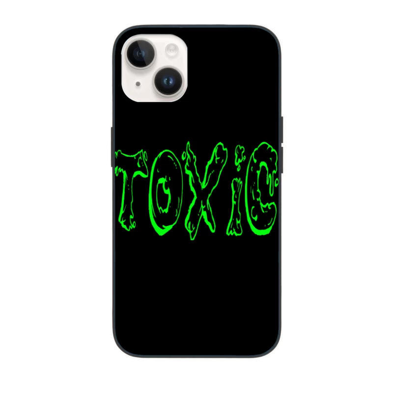 Glowing Toxic Text Design iPhone Case
