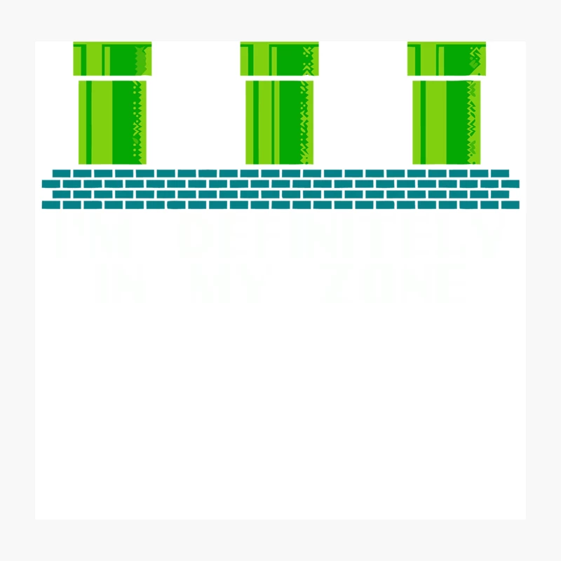 Retro 8-Bit Mario Game Scene with Green Pipes and Brick Wall Throw Pillow