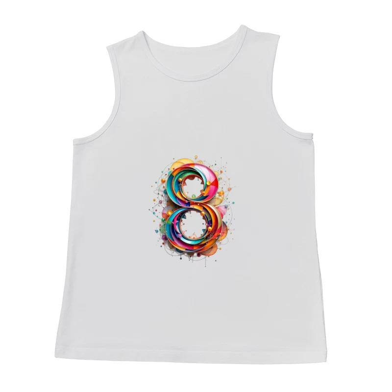 Abstract Colorful Number 8 Digital Art Design Male Tank Top