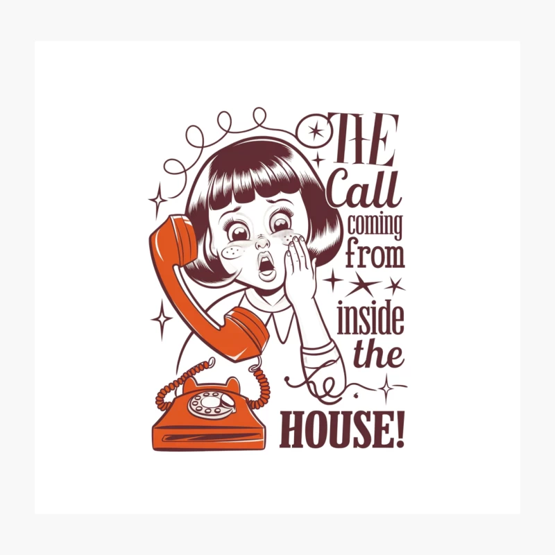 Retro Horror Parody: The Call from Inside the House Throw Pillow