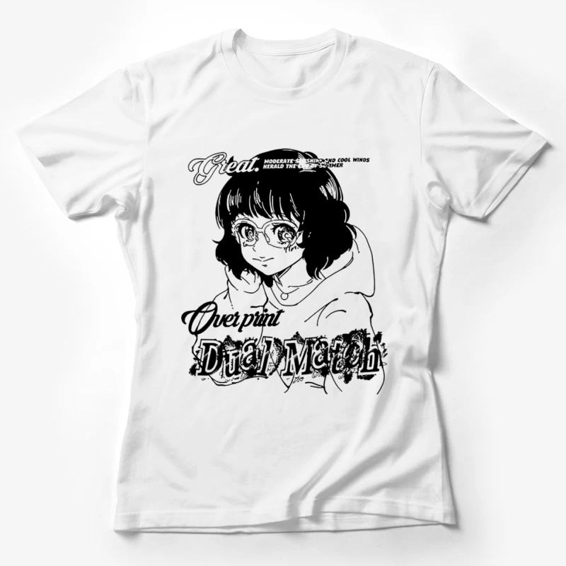 Mysteriöse Manga-Figur mit Brille Damen T-Shirt