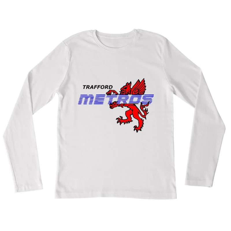 Trafford Metro Transit Logo with Red Heraldic Dragon Female Long Sleeve T-Shirt