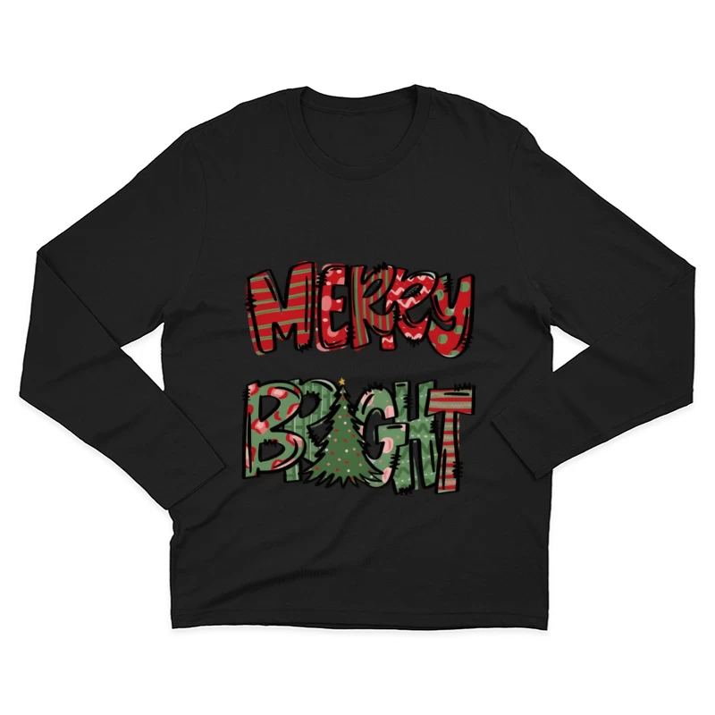 Weihnachtsbotschaft mit festlichen Farben Herren Langarm T-Shirt