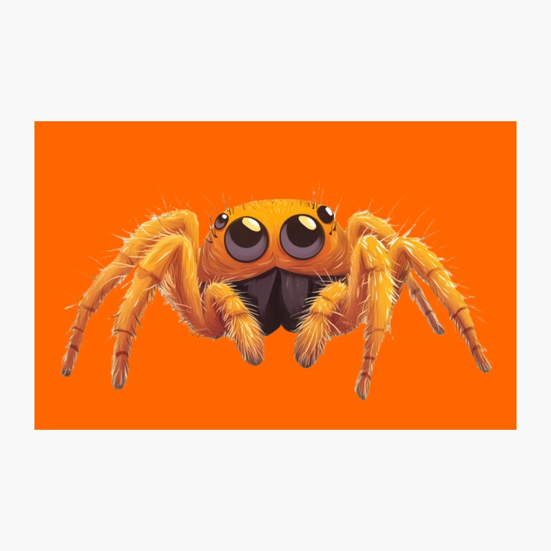 Cute Cartoon Orange Spider with Big Eyes Travel Mug
