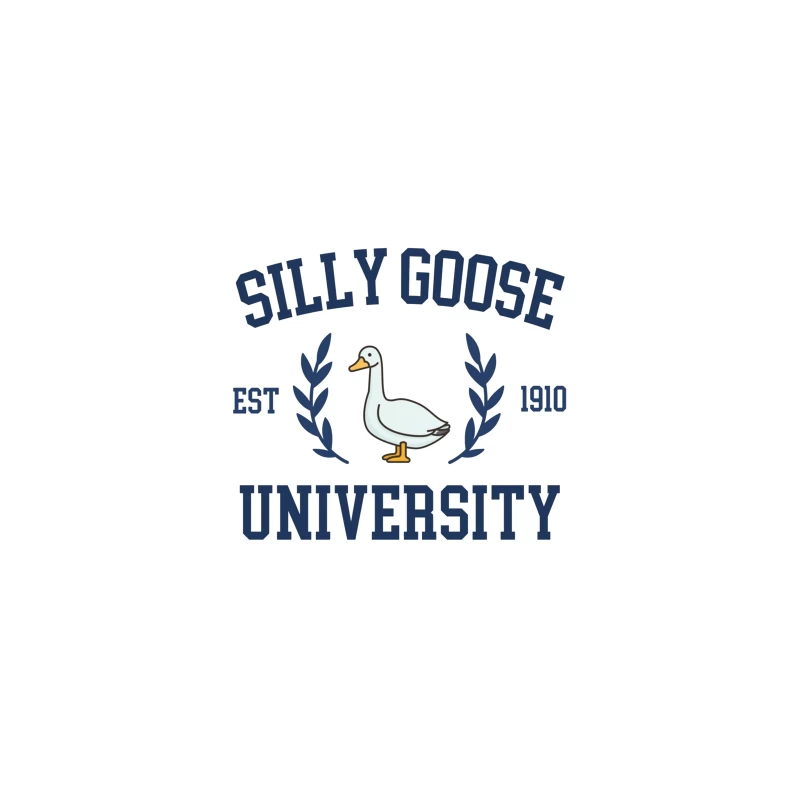 Silly Goose University Vintage-Style Logo Design Desk Mat