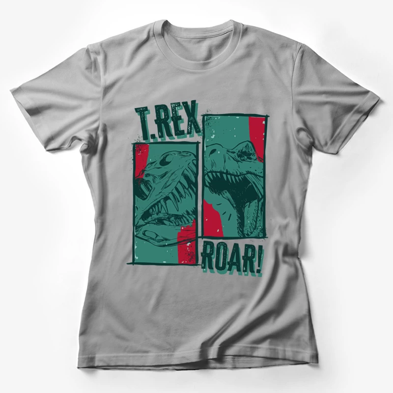 T-Rex Roar! Vintage Comic Design Female T-Shirt