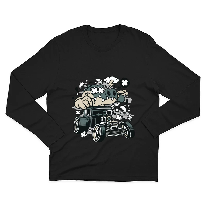 Monstre en Colère dans Voiture Homme Manches Longues T-Shirt