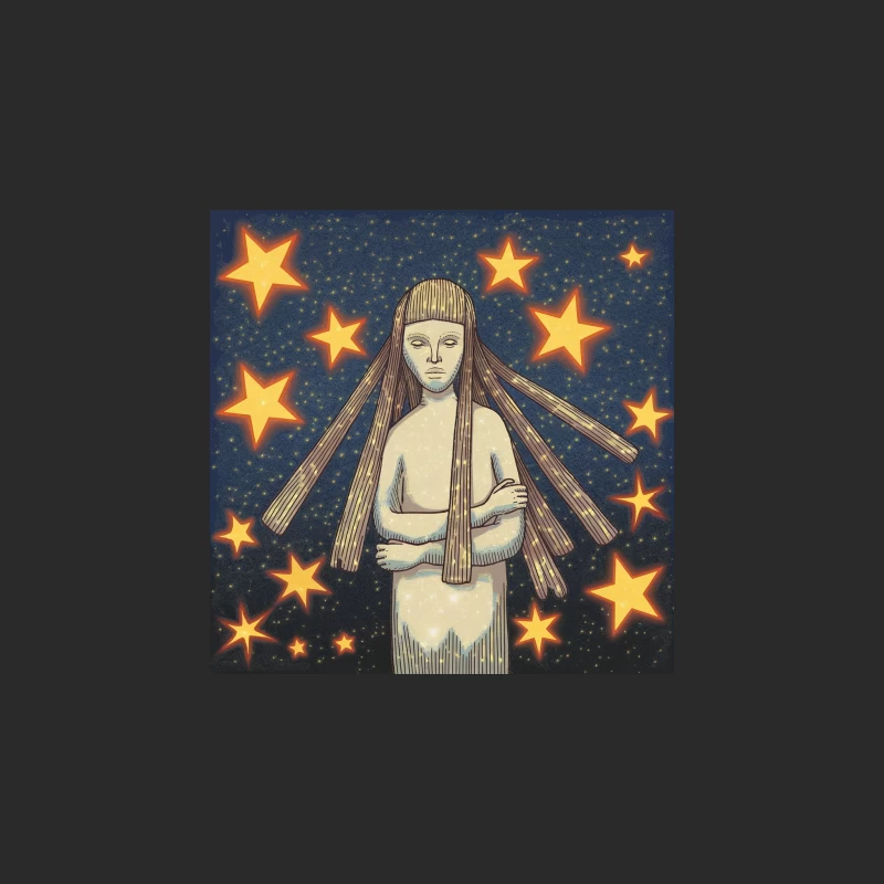 Mystical Celestial Figure Surrounded by Cosmic Stars Baseball Cap