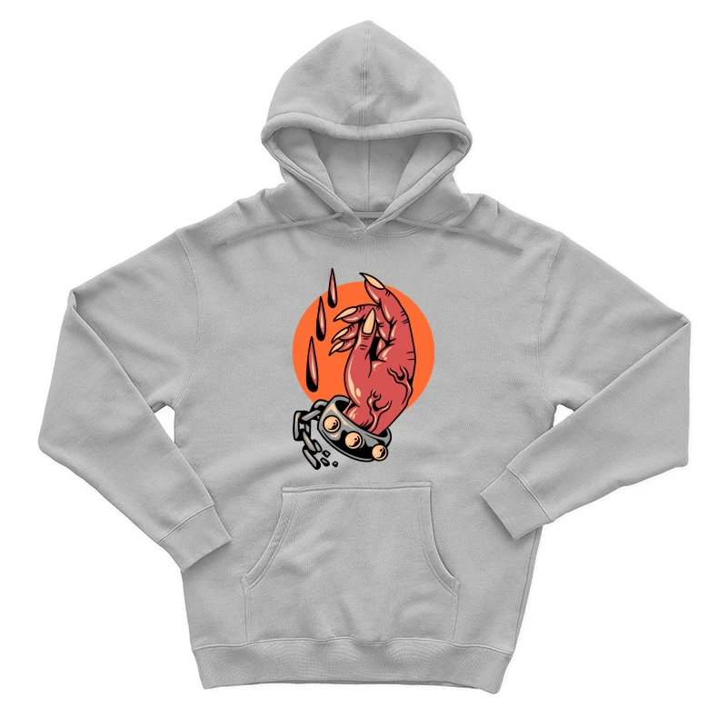 Gory Hand Breaking Free from Chains Male Pullover Hoodie