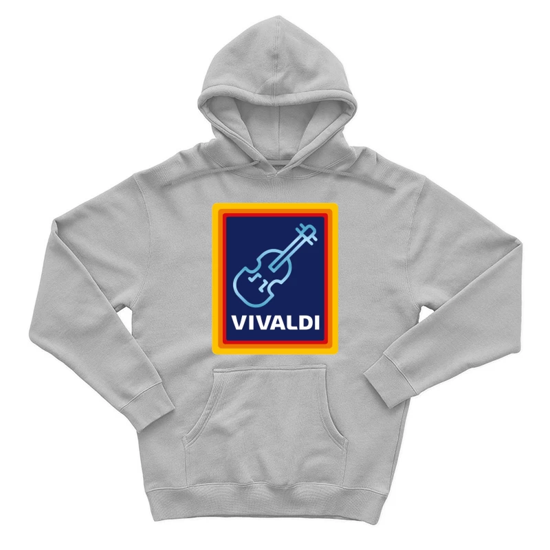 Vivaldi Classical Music Logo with Violin Icon Male Pullover Hoodie