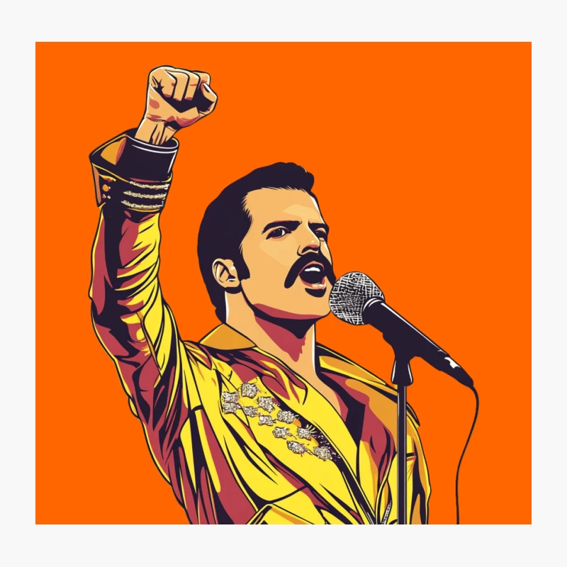 Iconic 1970s Singer Performing with Raised Fist Throw Pillow