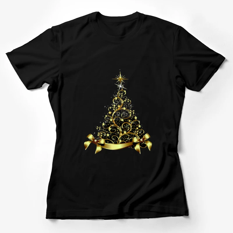 Décoration de sapin de Noël dorée Femme T-Shirt