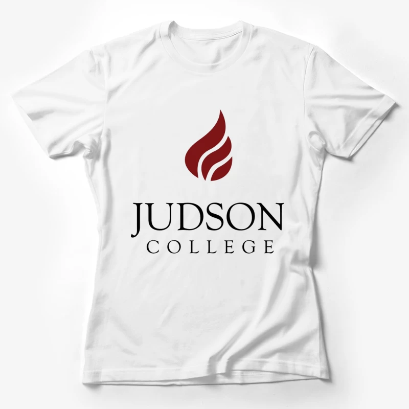 Judson College Educational Institution Logo with Red Flame Symbol Female T-Shirt