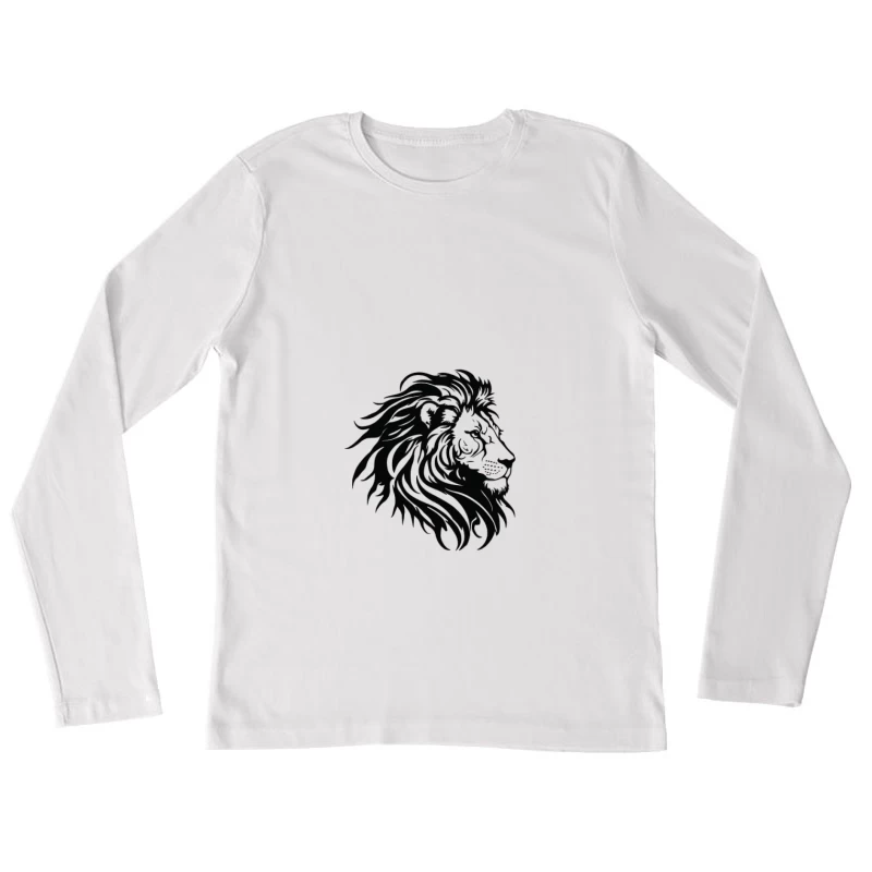 Design de Silhouette de Lion Femme Manches Longues T-Shirt